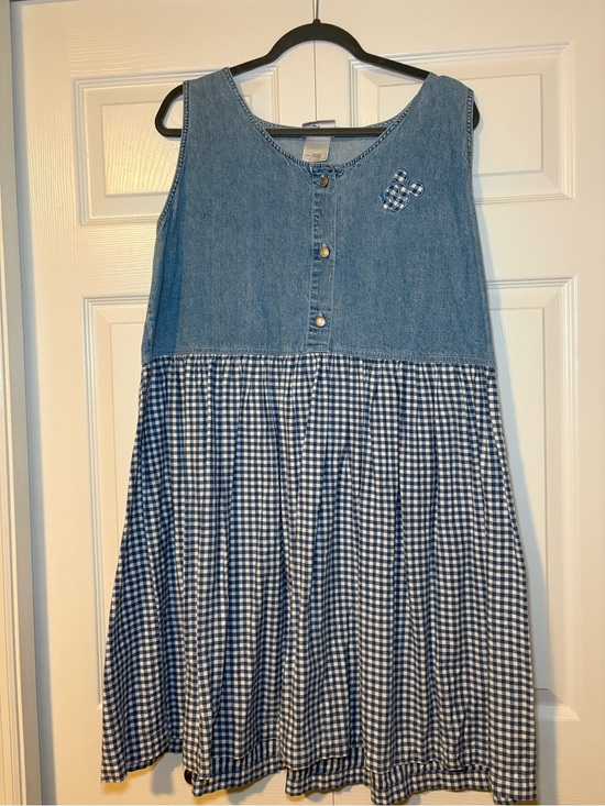 Disney Dresses & Skirts - Vintage Disney Blue Denim & Gingham Sleeveless Dress